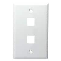 Main product image for DataComm 20-3002-WH Keystone Wall Plate 2 Port White 261-555